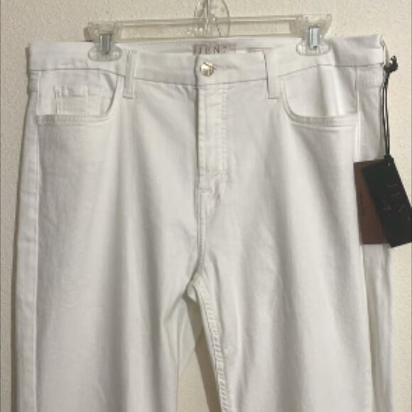 JEN7 by 7 for All Mankind Women's Slim Straight White Jean Pants Size 14 - Picture 1 of 9
